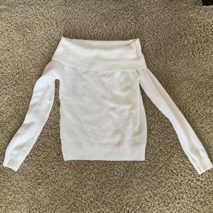 White off the shoulder sweater